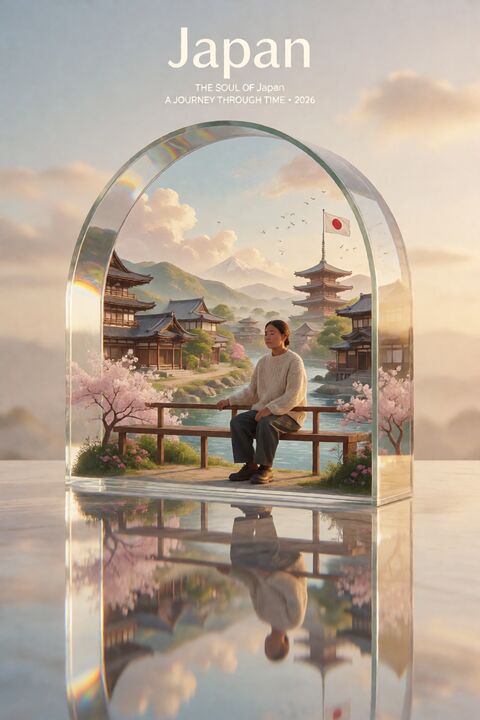 水晶框国家旅行广告海报