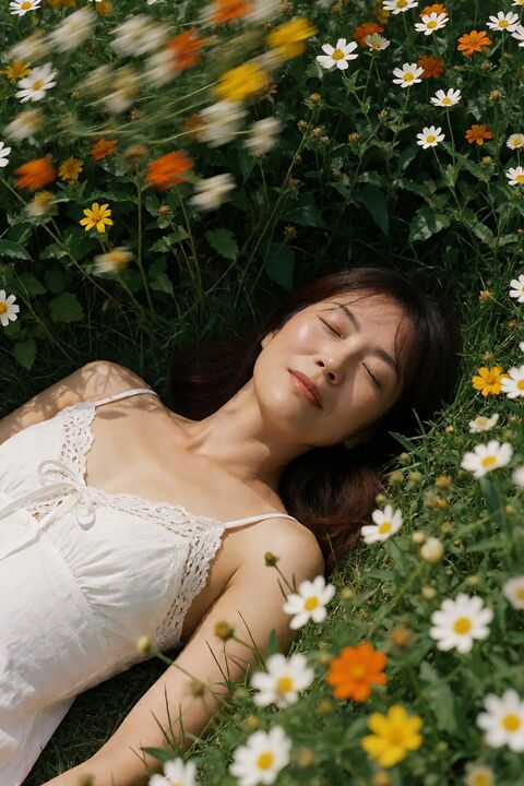 花田风动夏日人像