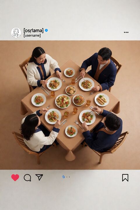 Instagram 餐桌俯拍创意