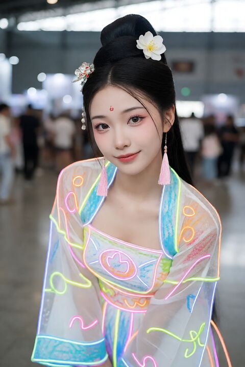 霓虹涂鸦展会自拍