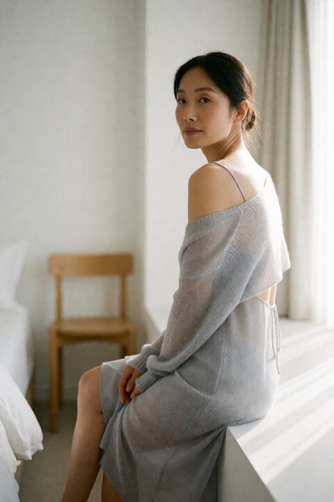 逆光美背女性情绪写真