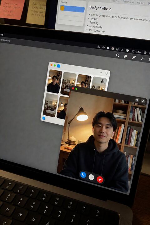 手机拍摄 FaceTime 工作屏幕
