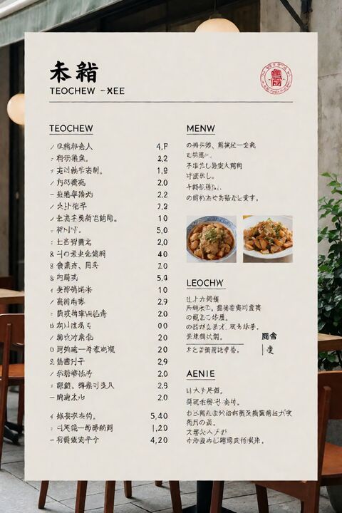 精美潮汕菜馆菜单图