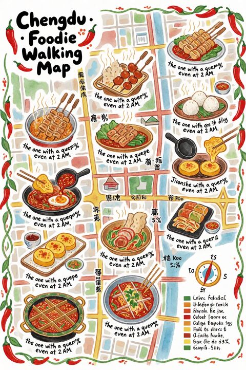 成都吃货暴走手绘美食地图