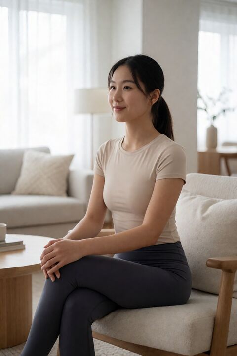 瑜伽裤女主播展示身材曲线