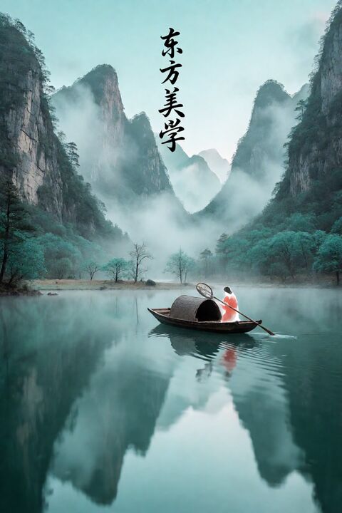 春日禅意水墨群山海报
