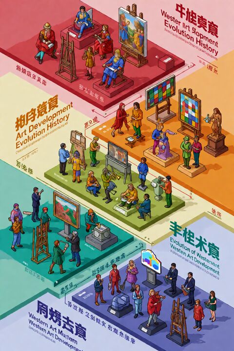 西方艺术演进像素博物馆