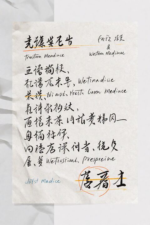 手写中西药方图片