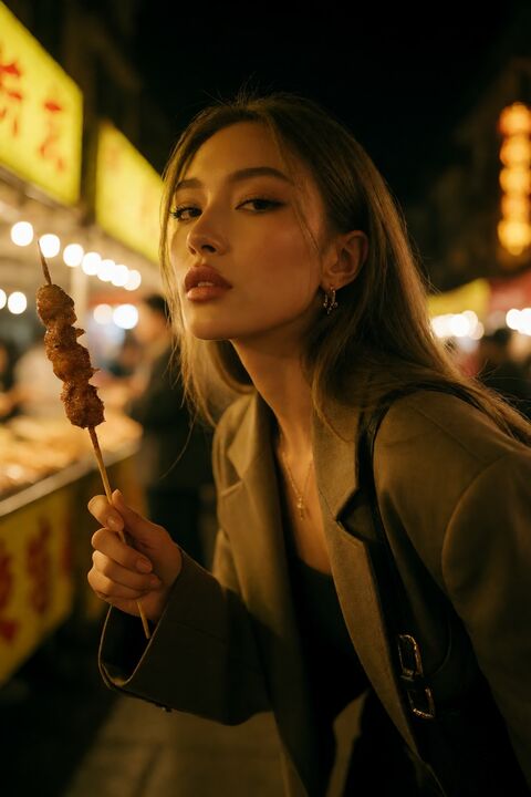 清冷佳人夜市烧烤三刀流